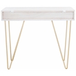 Safavieh Raveena Wood and Metal Desk in White  / Brass