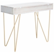 Safavieh Raveena Wood and Metal Desk in White  / Brass