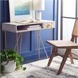 Safavieh Raveena Wood and Metal Desk in White  / Brass