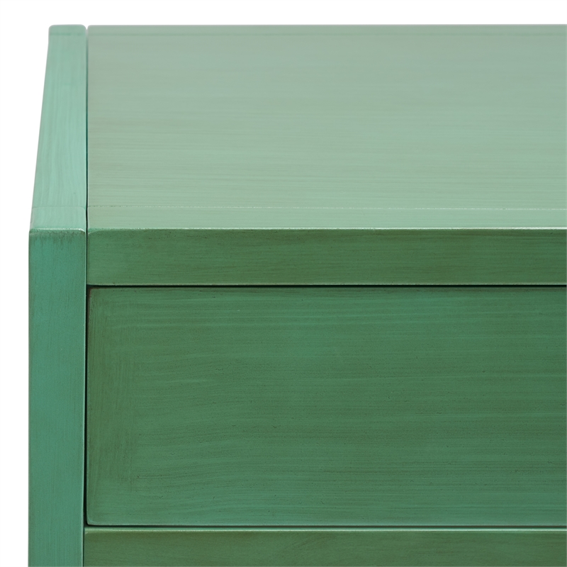 Safavieh Esther 2 Drawer Iron and Wood Desk  in Turquoise