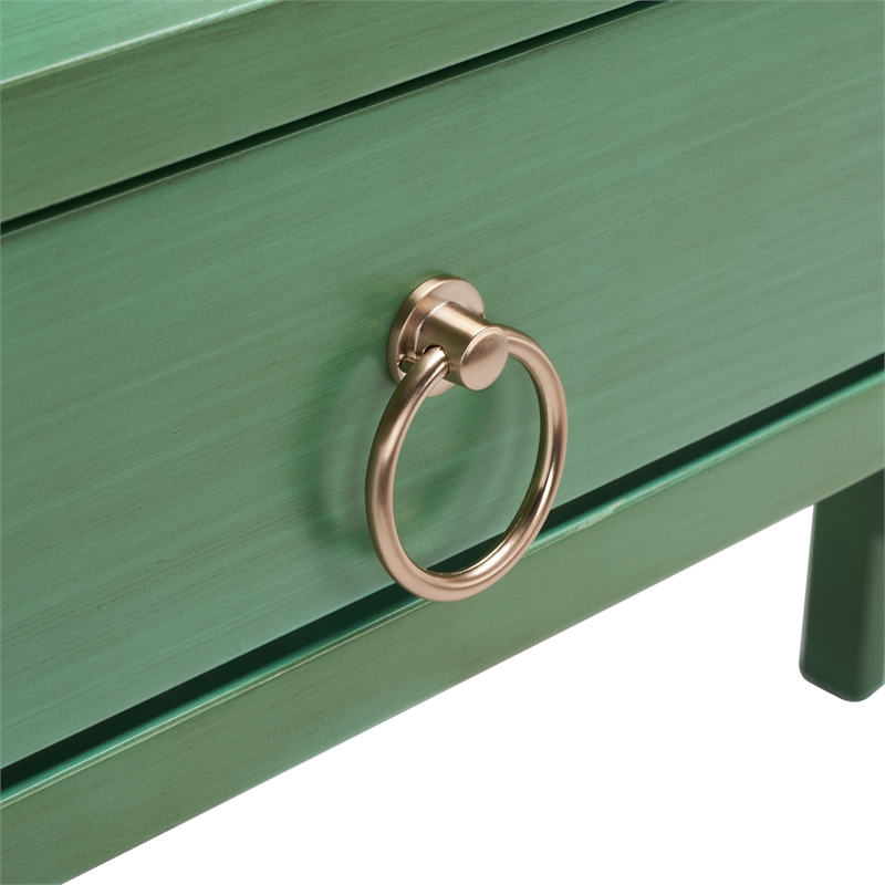 Safavieh Esther 2 Drawer Iron and Wood Desk  in Turquoise