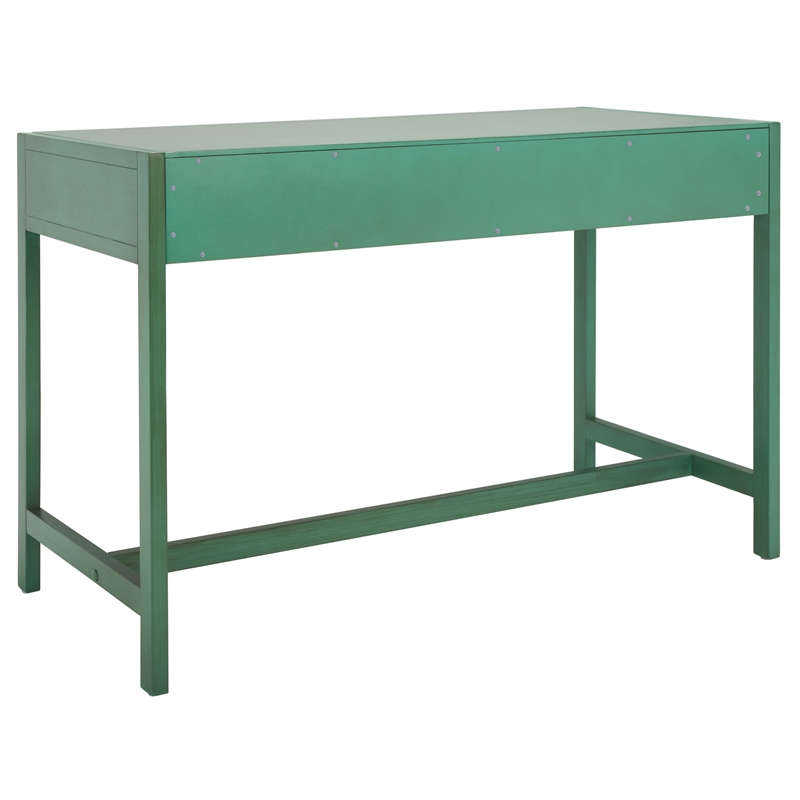 Safavieh Esther 2 Drawer Iron and Wood Desk  in Turquoise