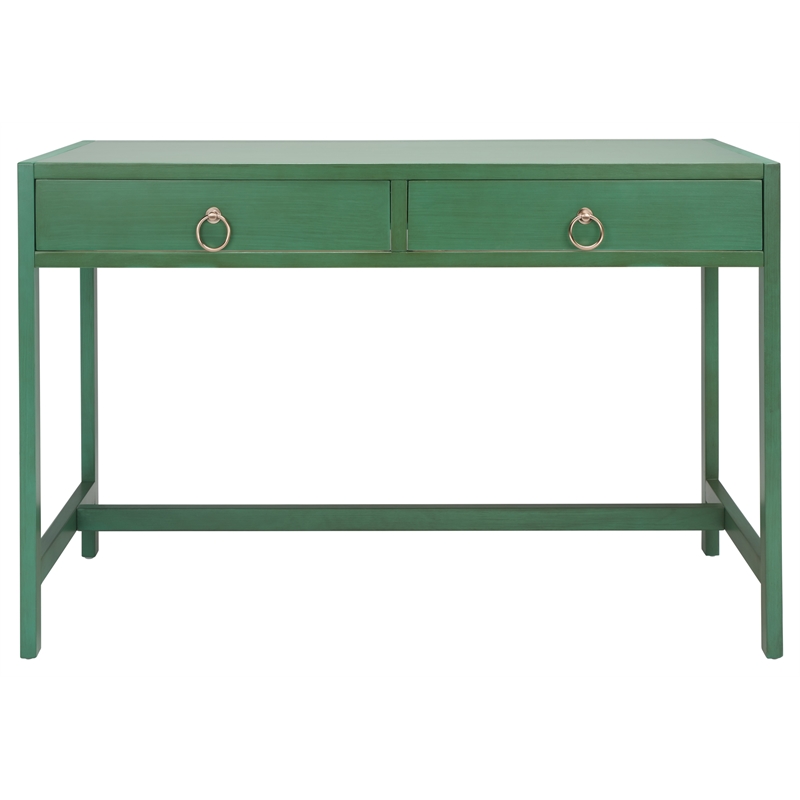 Safavieh Esther 2 Drawer Iron and Wood Desk  in Turquoise