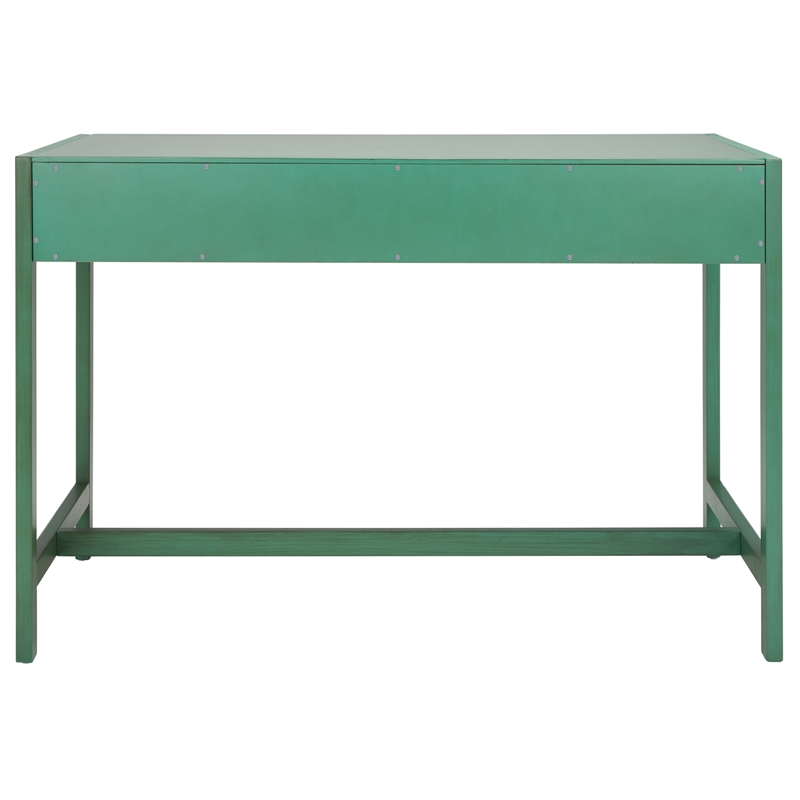 Safavieh Esther 2 Drawer Iron and Wood Desk  in Turquoise