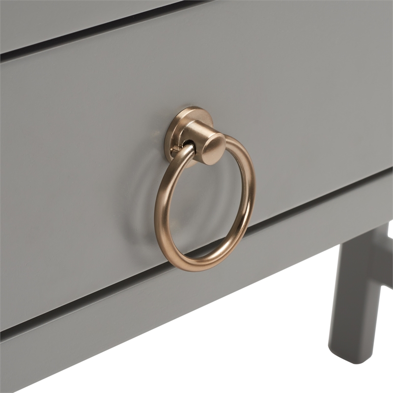 Safavieh Esther 2 Drawer Iron and Wood Desk in Gray