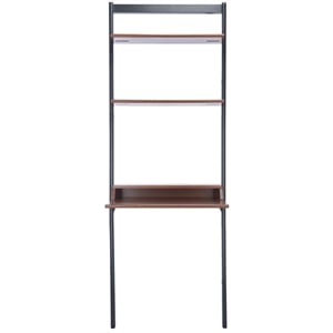 Safavieh Pamella 2 Shelf Wood Leaning Desk  in Brown / Charcoal