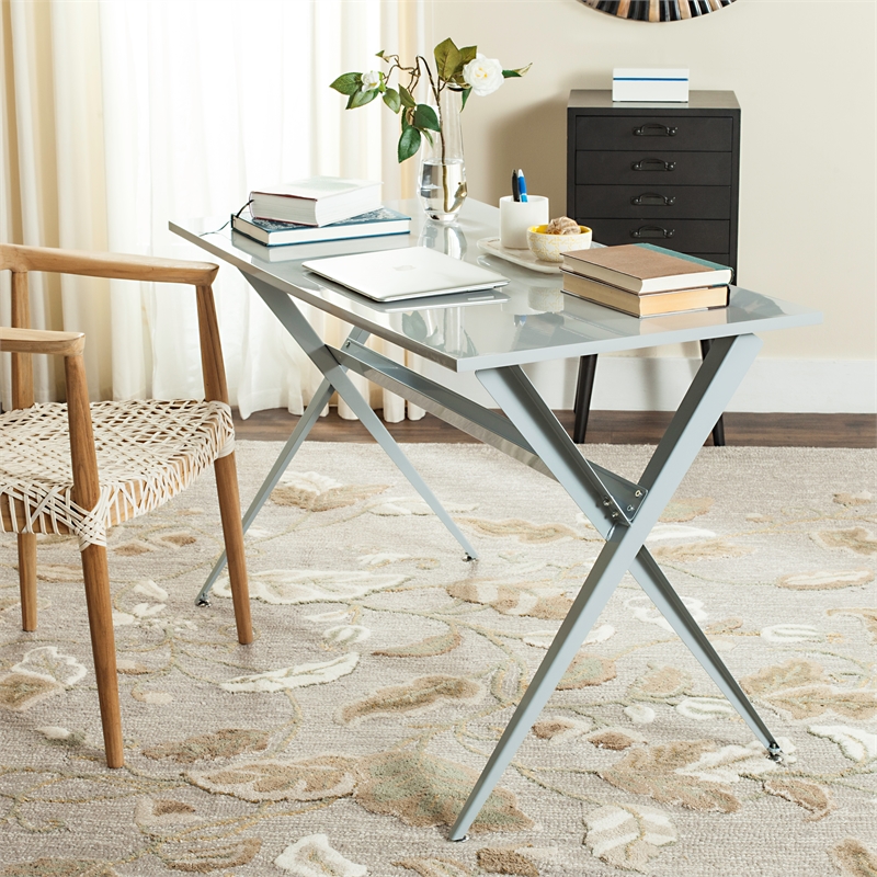 Safavieh Chapman Wood and IronDesk in Gray