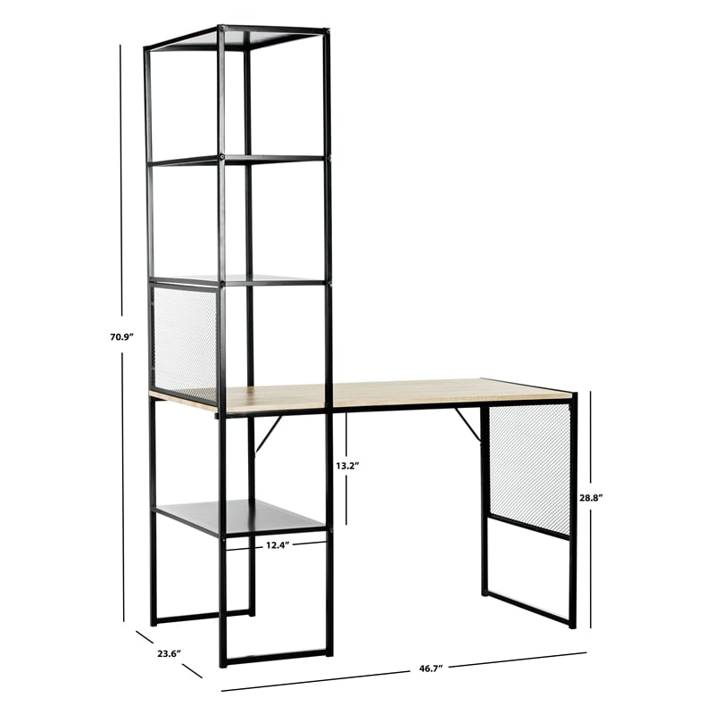 Safavieh Aba Wood and Iron Writing Desk in Black