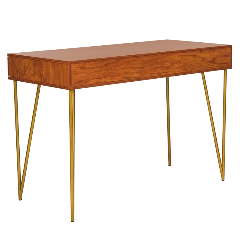 Safavieh Pine Wood Two Drawer Desk in Natural