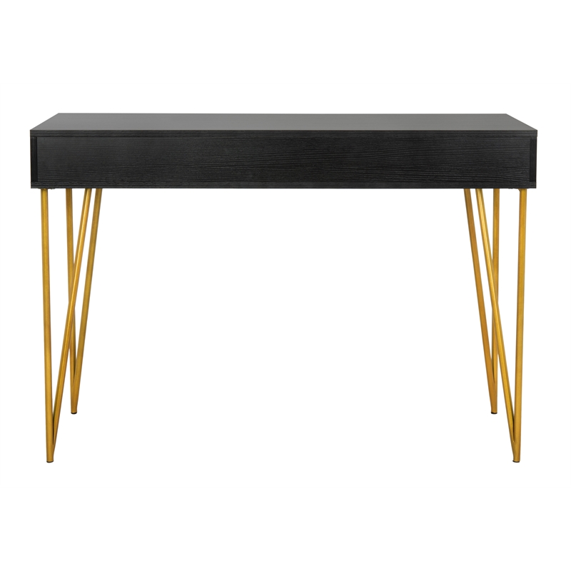 Safavieh Pine Two Drawer Wood and Iron Desk in Black