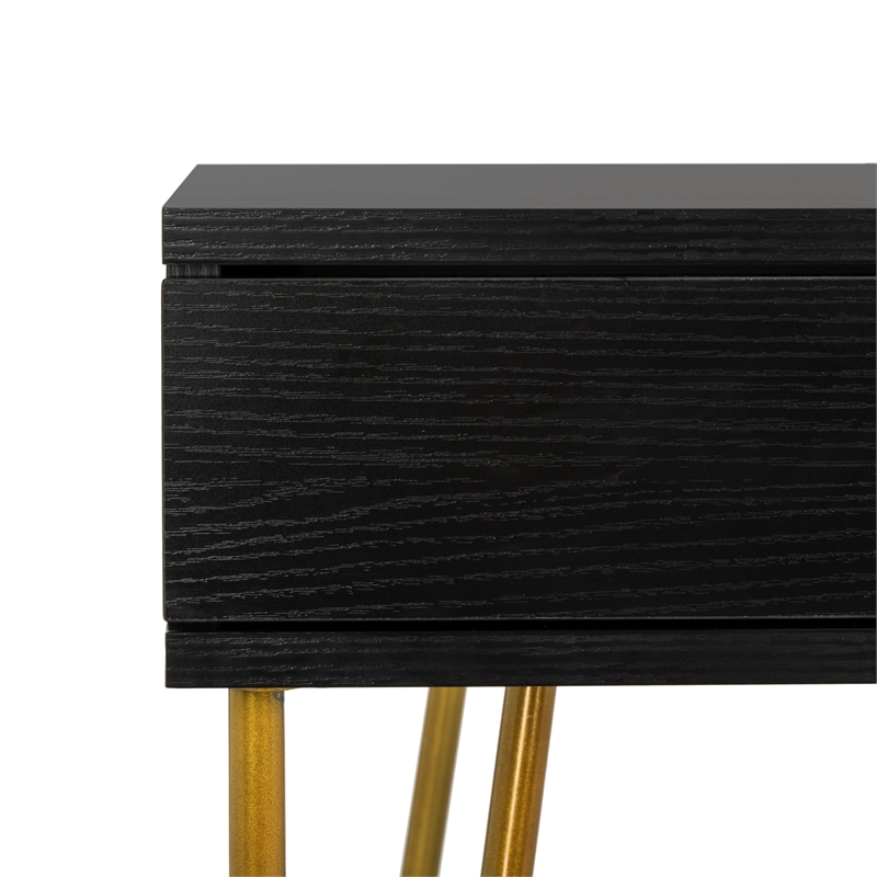 Safavieh Pine Two Drawer Wood and Iron Desk in Black