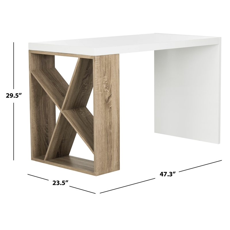 Safavieh Carlene Wood Desk in White / Oak