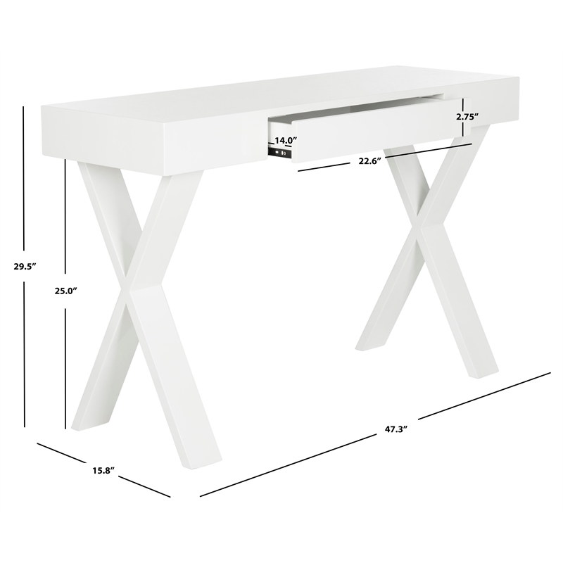 Safavieh Alessia Wood Vanity Desk in White