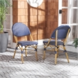 Safavieh Barrow Aluminum Side Chair in Navy