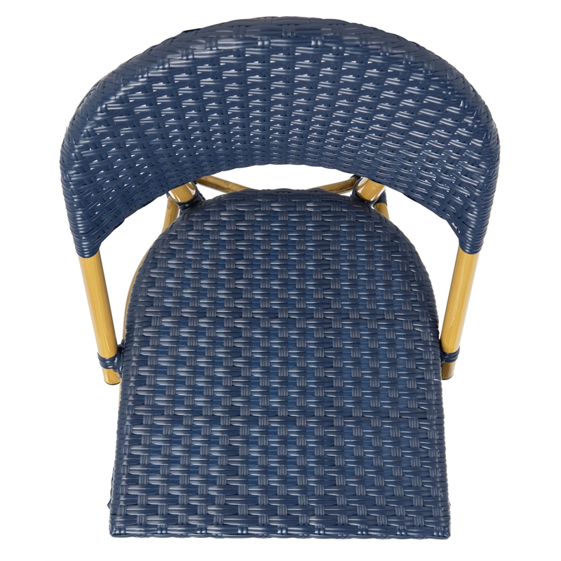 Safavieh Barrow Aluminum Side Chair in Navy