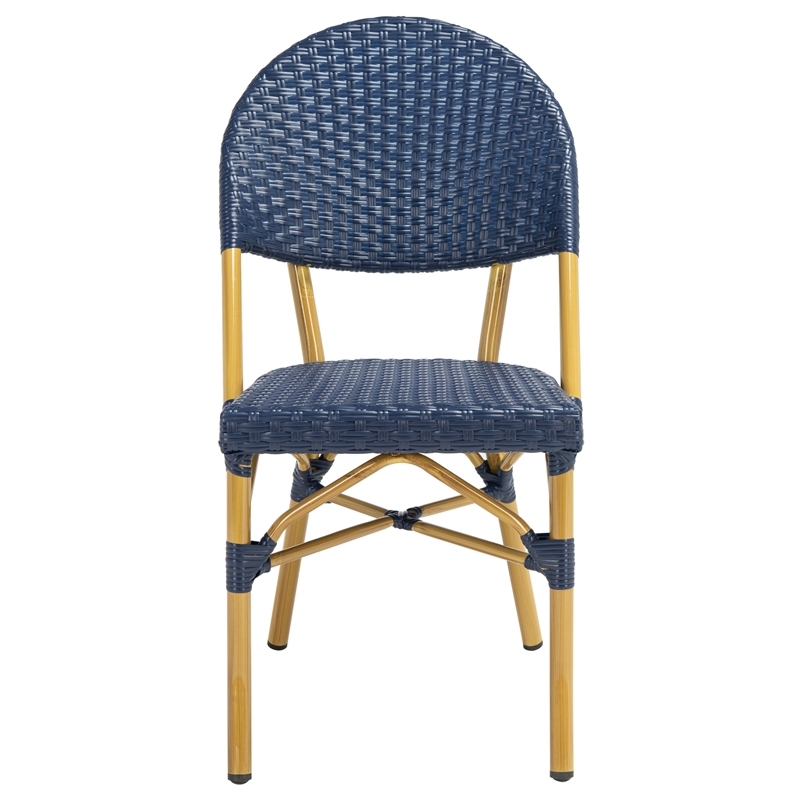 Safavieh Barrow Aluminum Side Chair in Navy