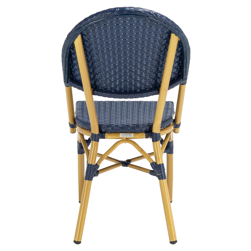 Safavieh Barrow Aluminum Side Chair in Navy