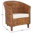Safavieh Omni Rattan Barrel Chair in White / Brown