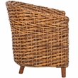 Safavieh Omni Rattan Barrel Chair in White / Brown