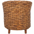 Safavieh Omni Rattan Barrel Chair in White / Brown