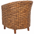 Safavieh Omni Rattan Barrel Chair in White / Brown