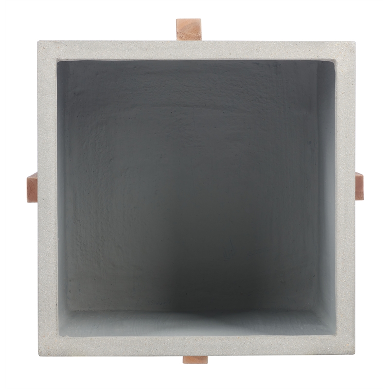 Safavieh Borsla Large Concrete Ficonstone Planter in Light Gray