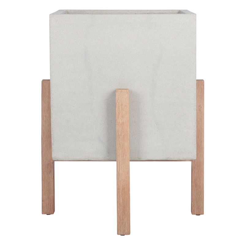 Safavieh Borsla Large Concrete Ficonstone Planter in Light Gray