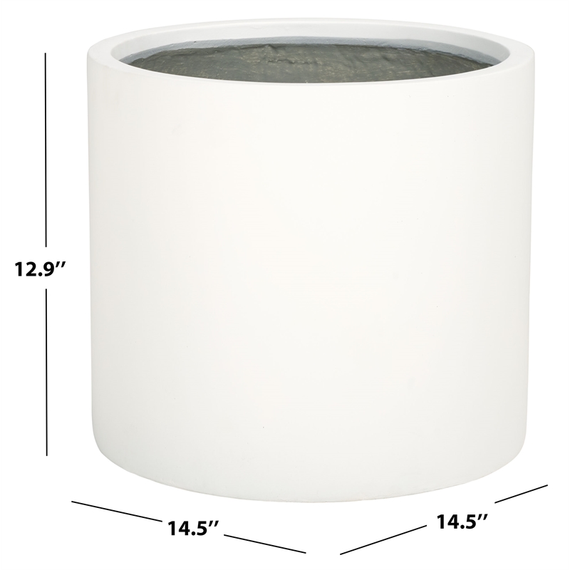 Safavieh Alia Concrete Ficonstone Planter in White