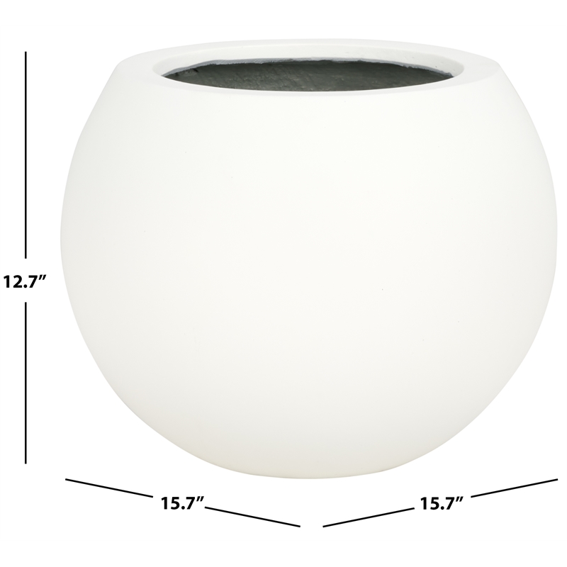 Safavieh Kenslia Concrete Ficonstone Planter in White