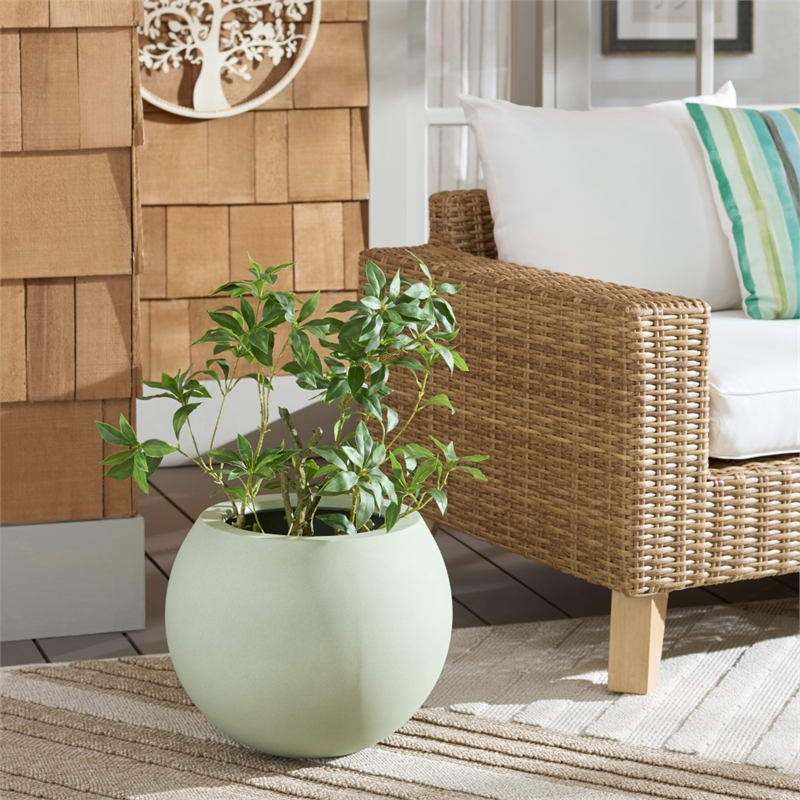 Safavieh Kenslia Ficonstone Planter Pot in Sage