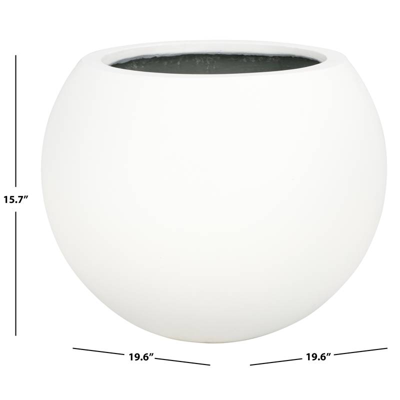 Safavieh Kenslia Large Concrete Ficonstone Planter in White