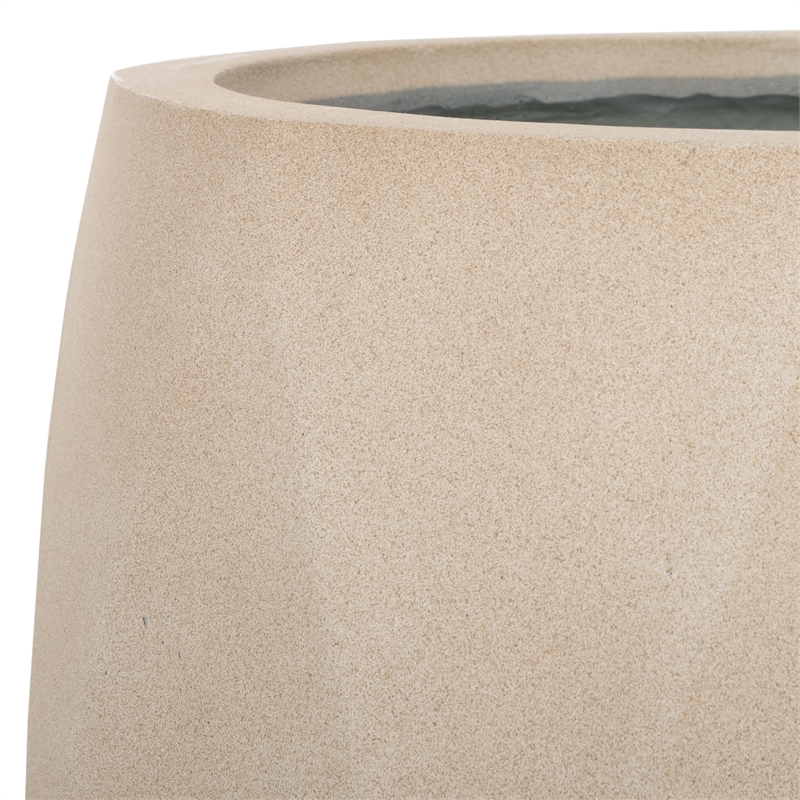 Safavieh Kane Planter Ficonstone Pot Set of 2 in Beige