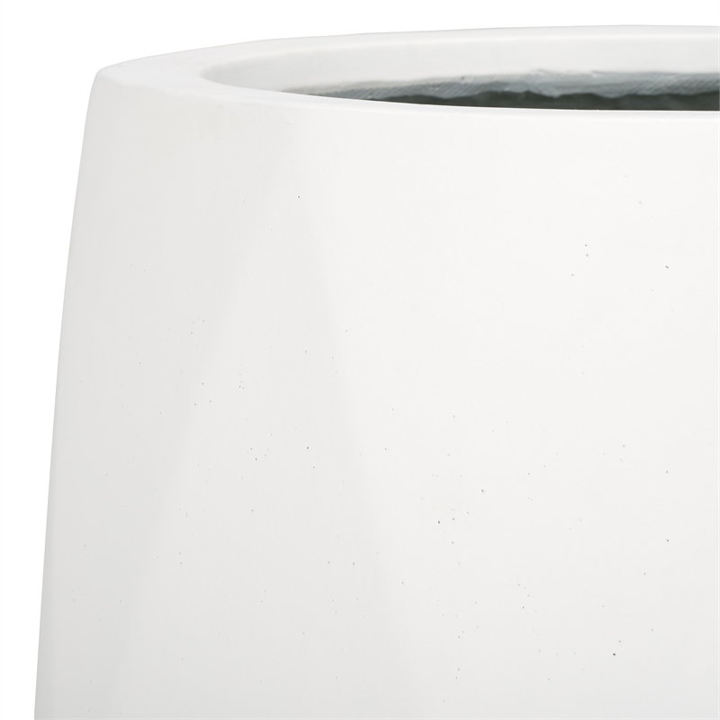 Safavieh Kane Planter Ficonstone Pot Set of 2 in White