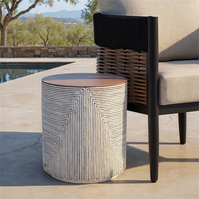 Safavieh Verona Side Table  in White / Gray