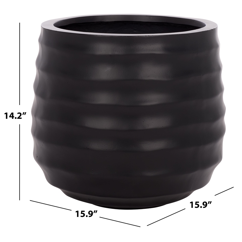 Safavieh Marta Ficonstone Planter Pot  in Black