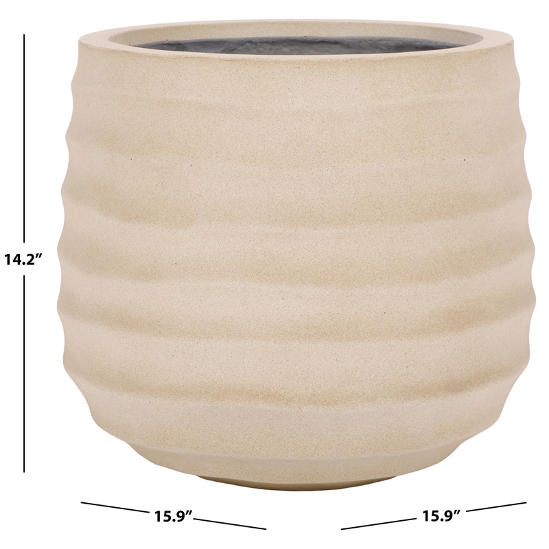 Safavieh Marta Ficonstone Planter Pot  in Beige