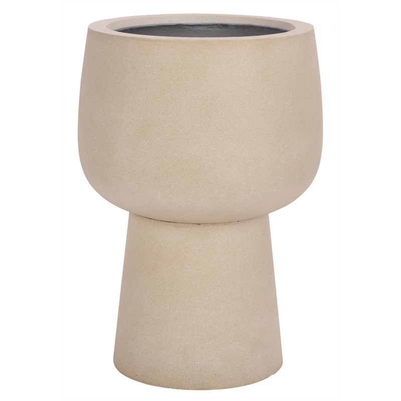 Safavieh Olivia Pedestal Ficonstone Planter  in Beige
