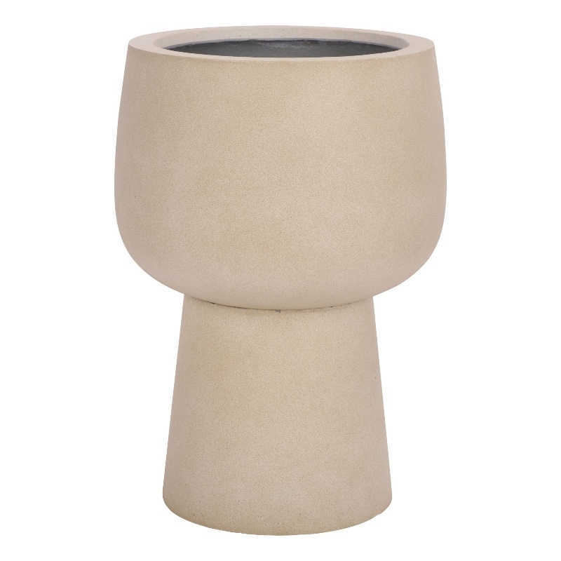 Safavieh Olivia Pedestal Ficonstone Planter  in Beige