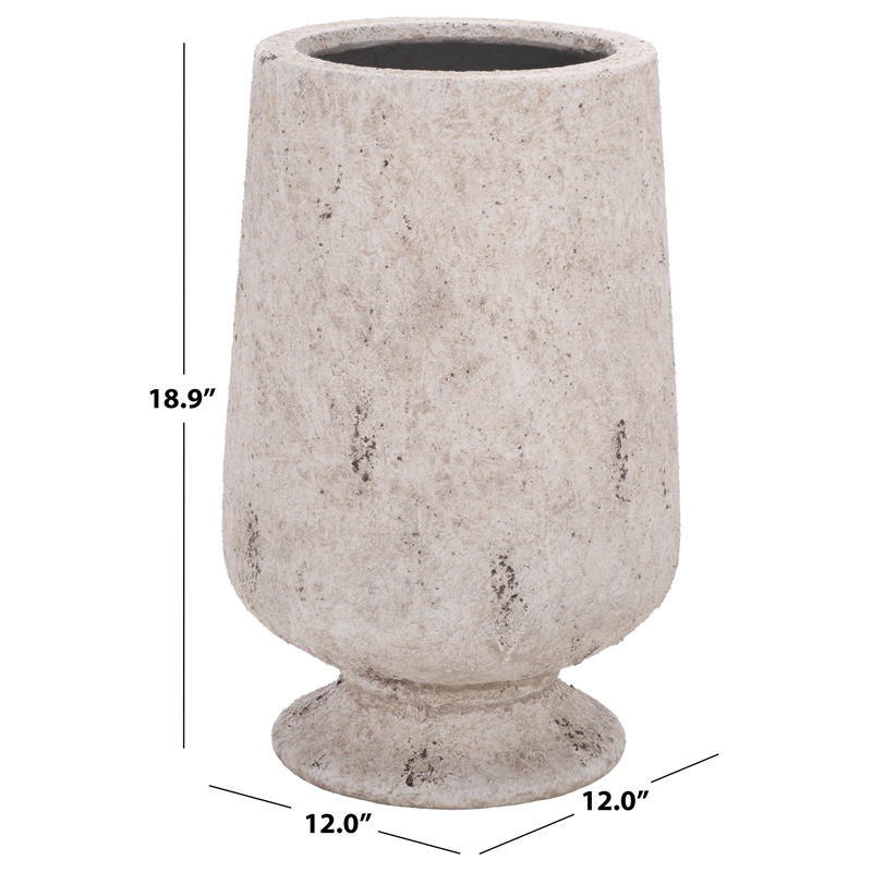 Safavieh Stark Ficonstone Planter Pot  in White