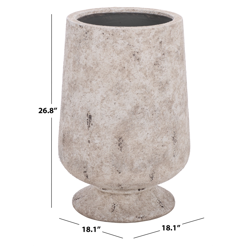 Safavieh Stark Large Ficonstone Planter Pot  in White