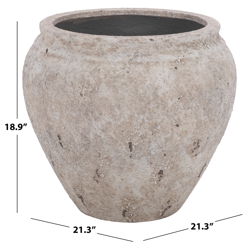 Safavieh Ramsey Large Ficonstone Planter Pot in White