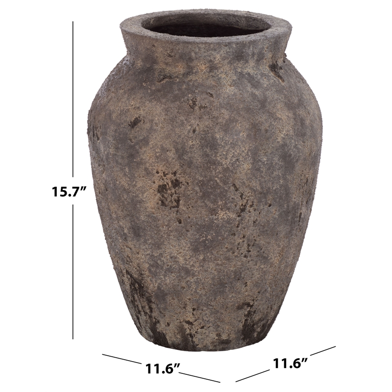 Safavieh Bolton Ficonstone Planter Pot  in Brown