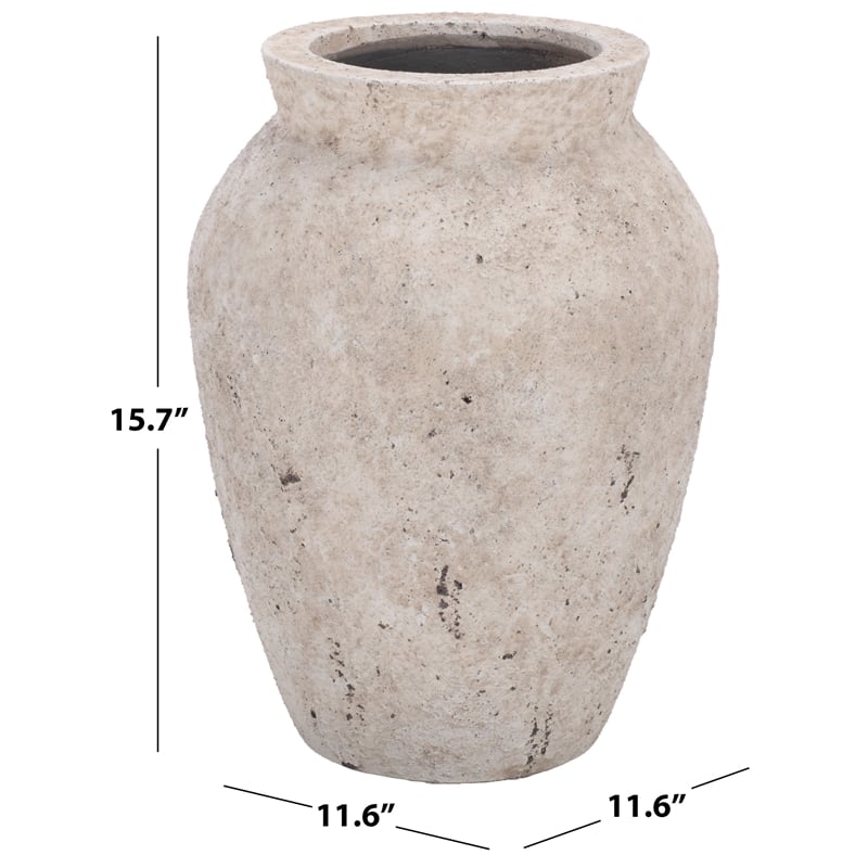 Safavieh Bolton Ficonstone Planter Pot  in White