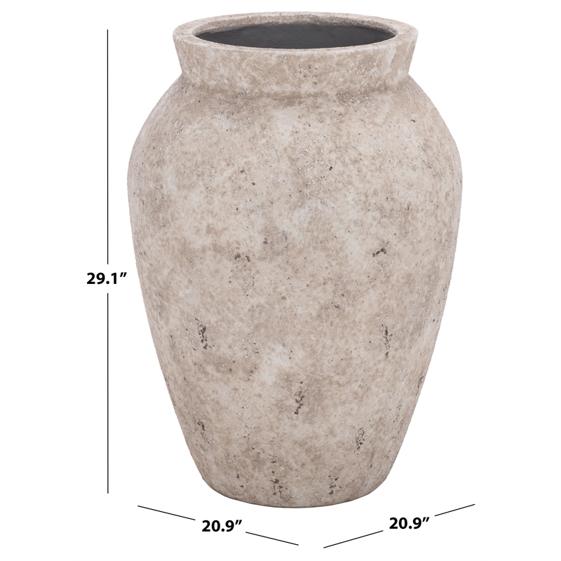 Safavieh Bolton Large Ficonstone Planter Pot in White