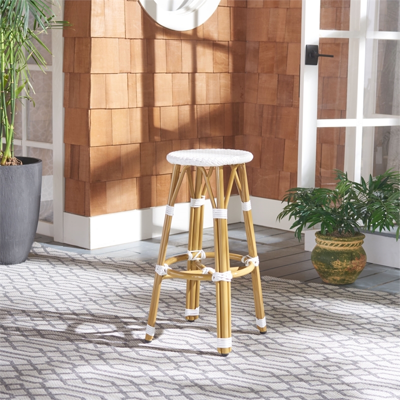 Safavieh Kelsey Aluminum Counter Stool  in White