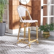 Safavieh Zaid Aluminum  Barstool in Gray / White