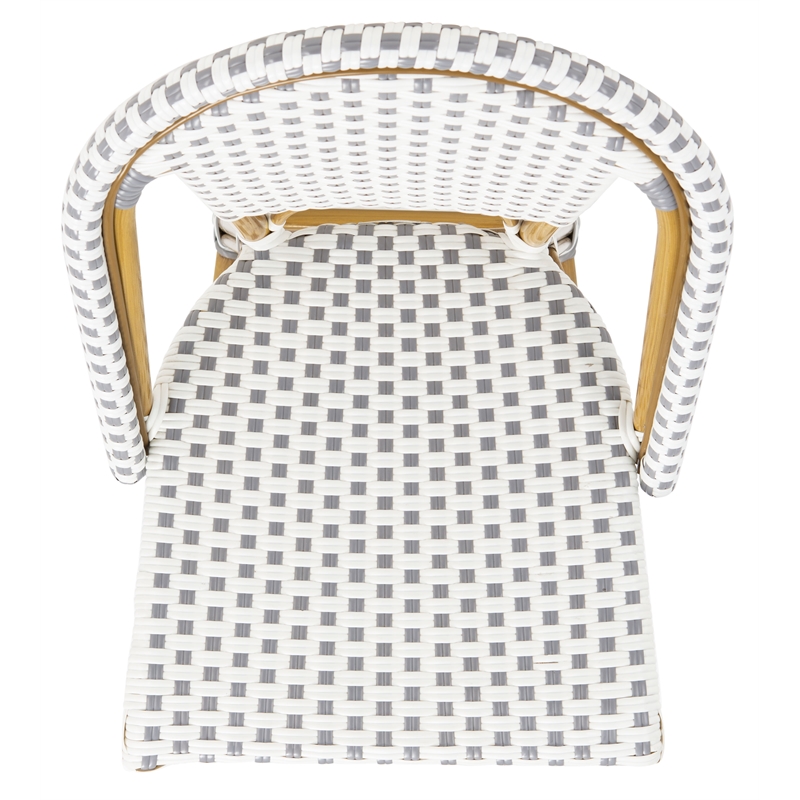 Safavieh Zaid Aluminum  Barstool in Gray / White