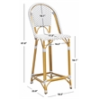 Safavieh Zaid Aluminum  Barstool in Gray / White