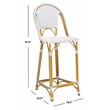 Safavieh Zaid Aluminum  Barstool in Gray / White