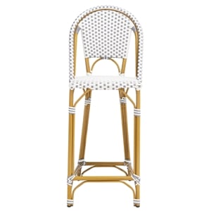 Safavieh Zaid Aluminum  Barstool in Gray / White
